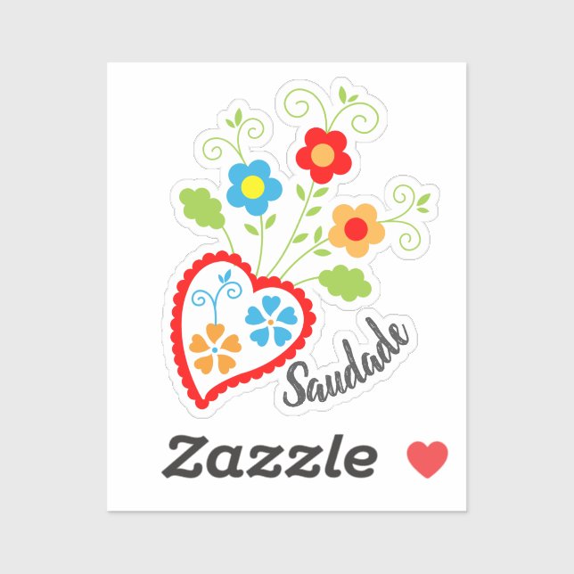 Portuguese folk heart with saudade word (Sheet)