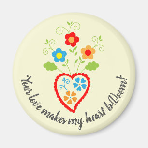 Portuguese folk romantic heart magnet