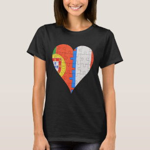 Portuguese French Flag Heart T-Shirt