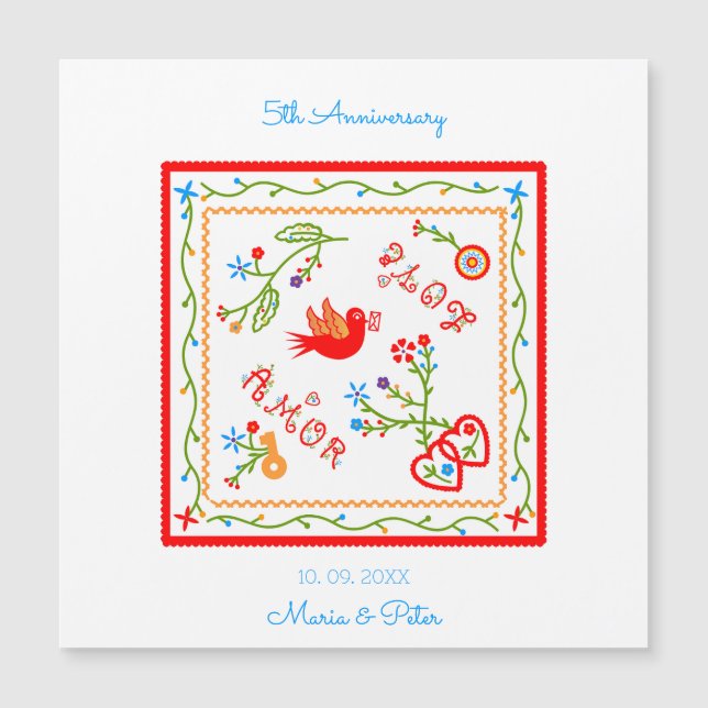 Portuguese handkerchiefs wedding anniversary (Front)