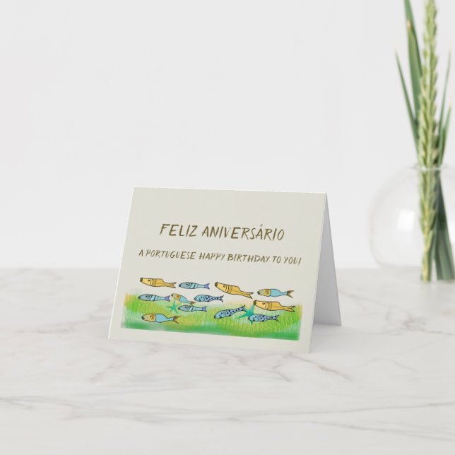 Portuguese Happy Birthday Card (Front)