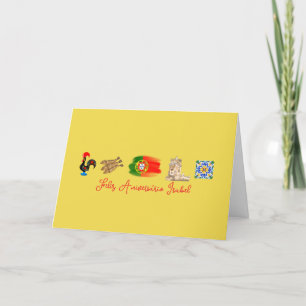 Portuguese Happy Birthday Card, Feliz Aniversário Thank You Card