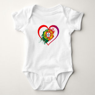 Portuguese heart baby bodysuit