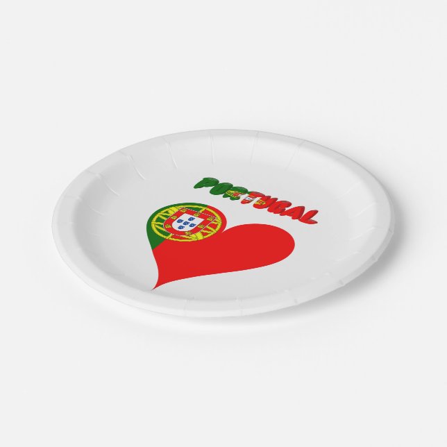 Portuguese heart paper plate (Angled)