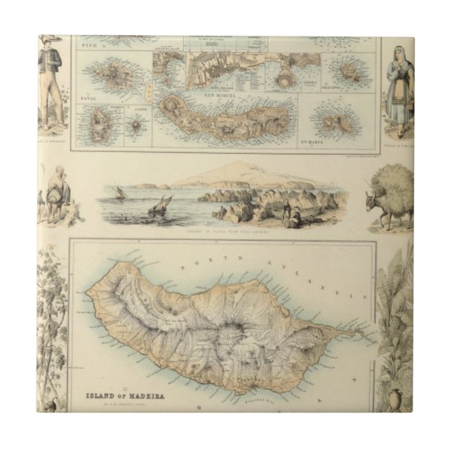 Portuguese Islands in the Atlantic Ocean Tile (Front)