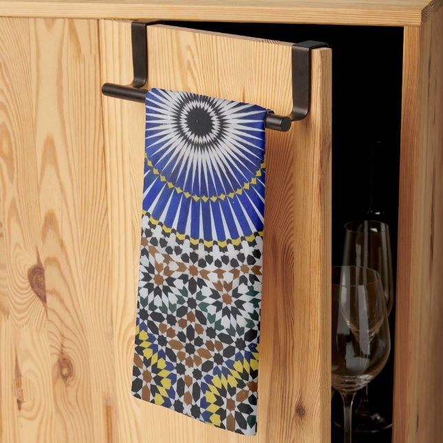 portuguese kitchen towels pattern azulejo  (Thirds Fold)