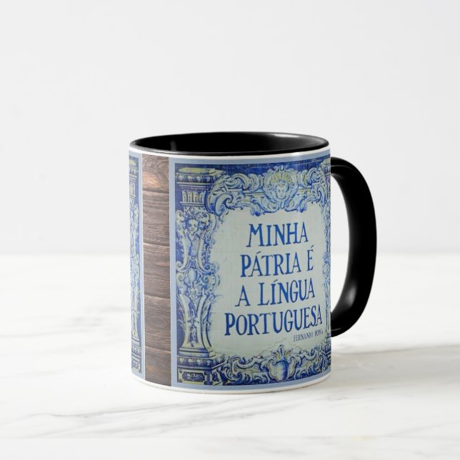 Portuguese Language Tile Mug (Front Right)