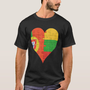 Portuguese Lithuanian Flag Heart T-Shirt