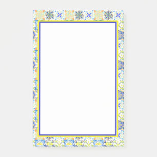 Portuguese Majolica Azulejo Mediterranean Lemon  Post-it Notes