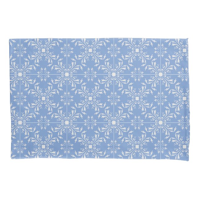 Portuguese Mediterranean pattern cute retro blue Pillowcase (Front)
