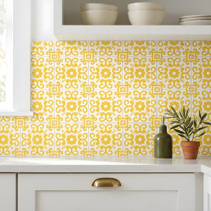 Portuguese Mediterranean Warm Yellow White 2 Tile