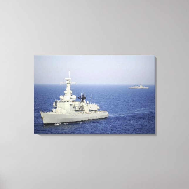 Portuguese navy frigate NRP Bartolomeu Dias Canvas Print (Front)