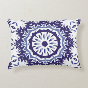 Portuguese ornamental azulejo ceramic. Minimal des Accent Pillow
