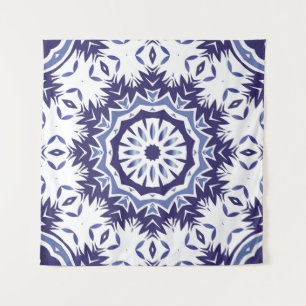 Portuguese ornamental azulejo ceramic. Minimal des Tapestry