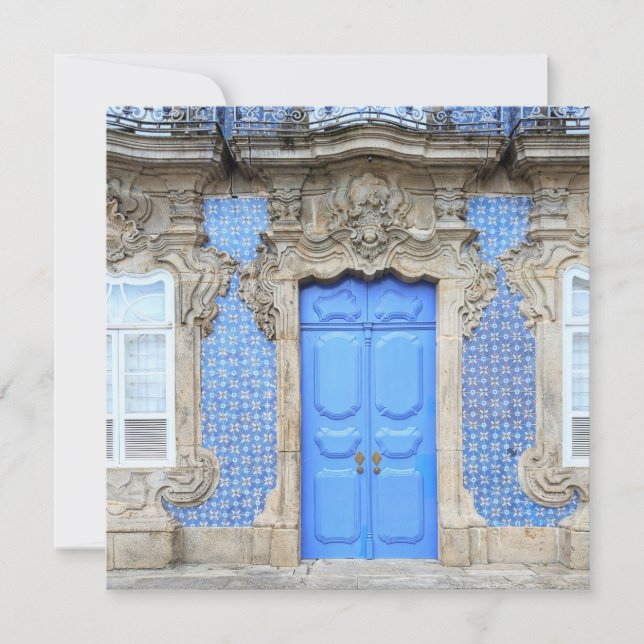 Portuguese Palace Door Holiday Card (Front)