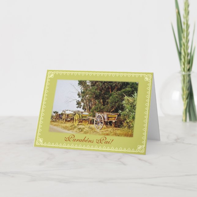 Portuguese: Parent / Dad's birthday Card (Front)