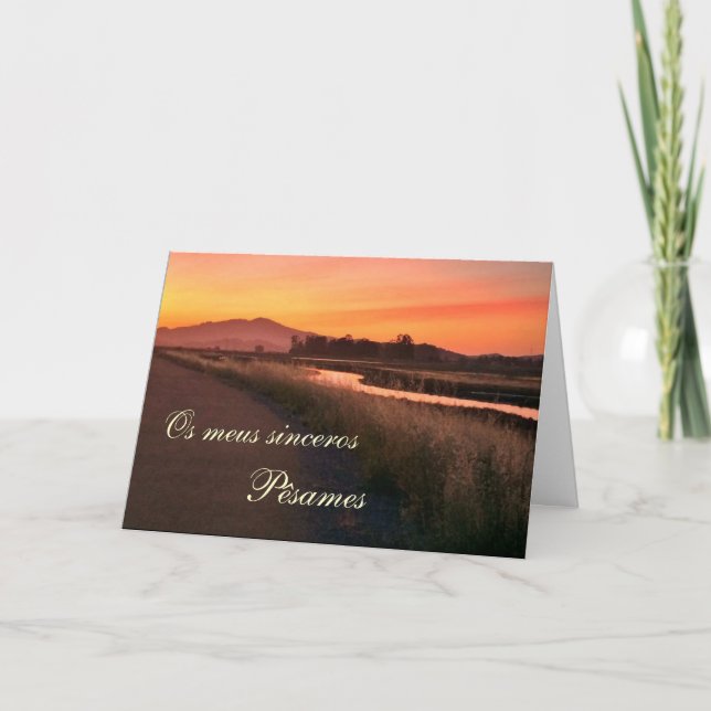 Portuguese: Pesames e paisagem por do sol Card (Front)