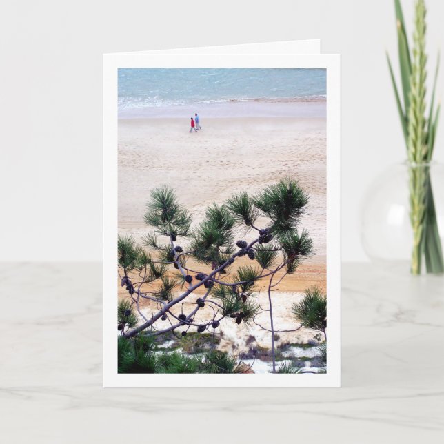 Portuguese Pine Coned Beach Card (Front)