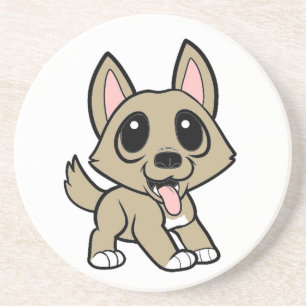 portuguese podengo cartoon coaster