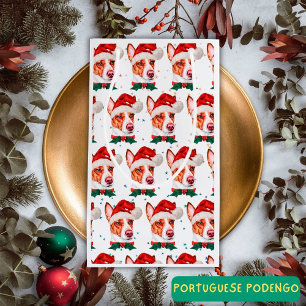 Portuguese Podengo Dog Breed Christmas Stars Small Gift Bag