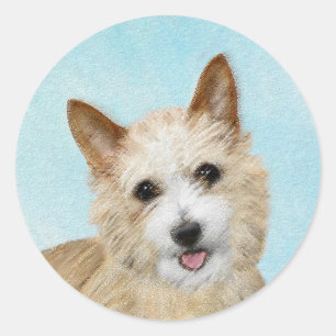 Portuguese Podengo Pequeno Painting - Original Art Classic Round Sticker