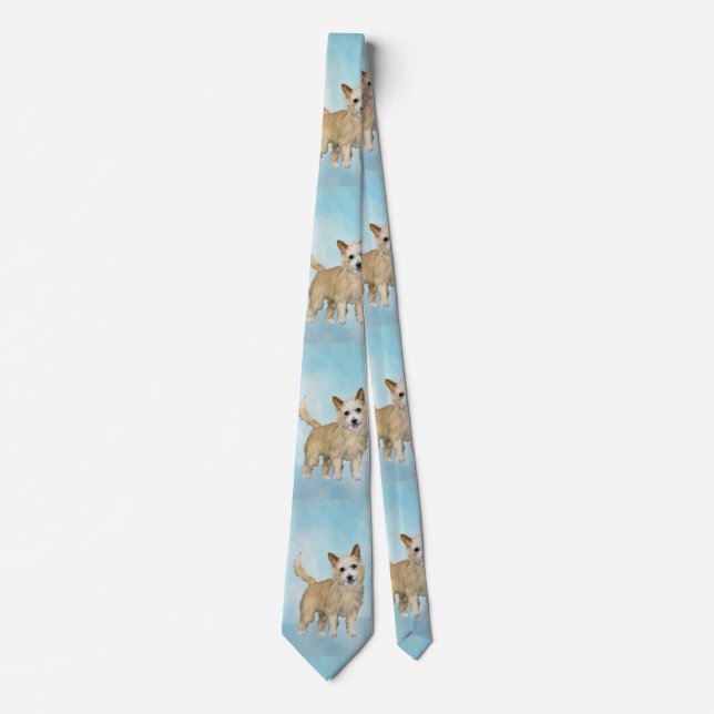 Portuguese Podengo Pequeno Painting - Original Art Tie (Front)