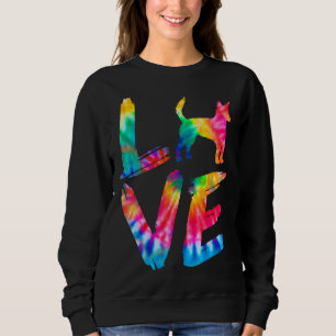 Portuguese Podengo Pequeno Tie Dye Love Dog Mom Da Sweatshirt