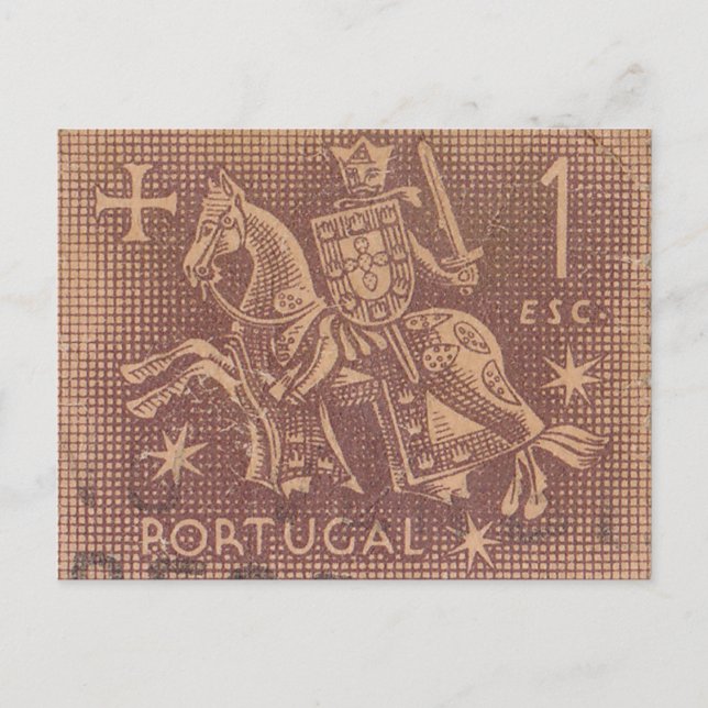 Portuguese  postage stamp postcard (Front)