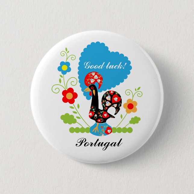 Portuguese Rooster 2 Inch Round Button (Front)