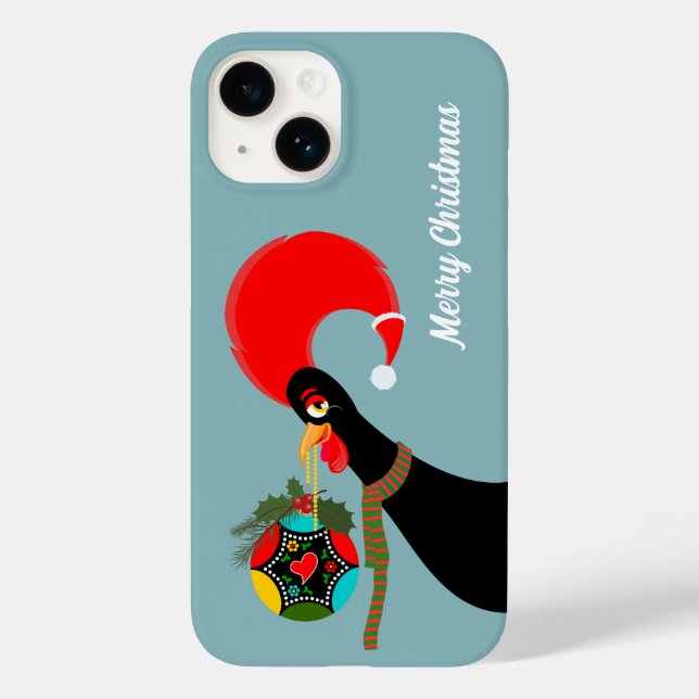 Portuguese Rooster and holly Christmas bauble Case-Mate iPhone Case (Back)