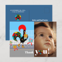 Portuguese Rooster Birthday Party Thank You