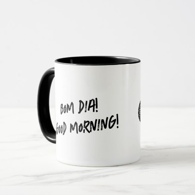 Portuguese Rooster Bom dia- Good morning quote Mug (Front Left)