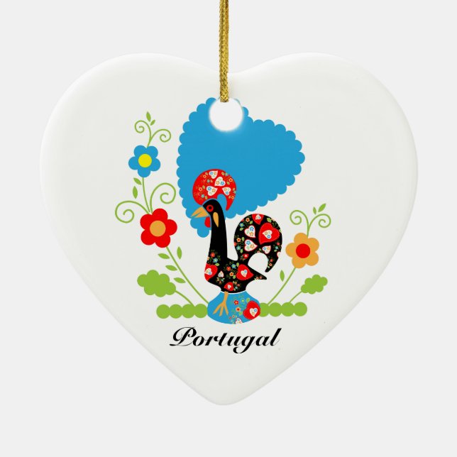 Portuguese Rooster Ceramic Ornament (Back)