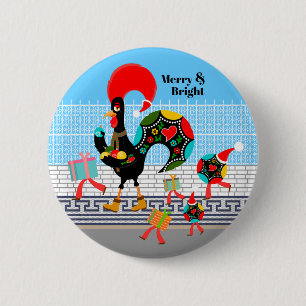 Portuguese Rooster Gifts and Baubles Parade 2 Inch Round Button