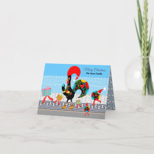 Portuguese Rooster Gifts and Baubles Parade Card