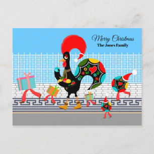 Portuguese Rooster Gifts and Baubles Parade Postcard