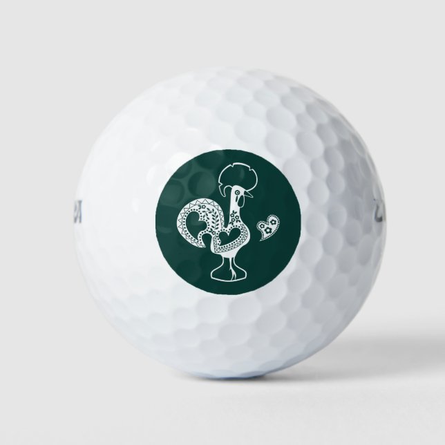 Portuguese Rooster Good Luck - Boa Sorte Golf Balls (Front)