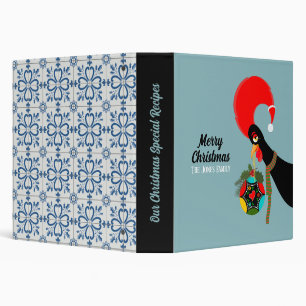 Portuguese Rooster Holly Christmas bauble Binder