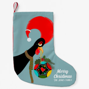 Portuguese Rooster Holly Christmas bauble Small Christmas Stocking
