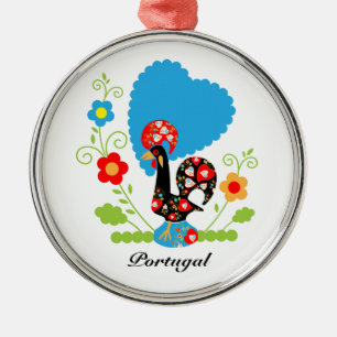 Portuguese Rooster  Metal Ornament