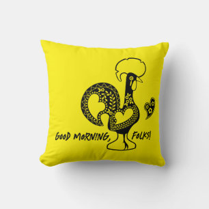 Portuguese Rooster Modern Silhouette Throw Pillow