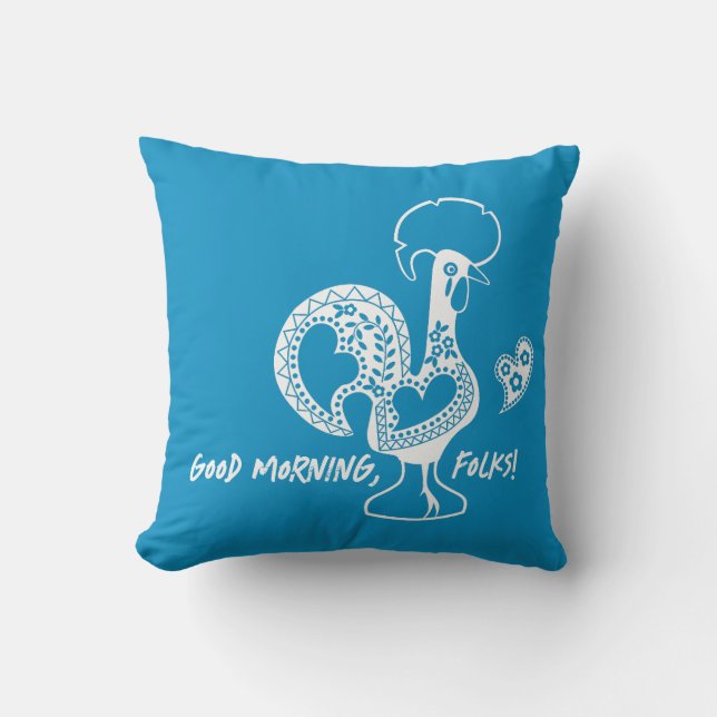 Portuguese Rooster Modern Silhouette Throw Pillow (Front)