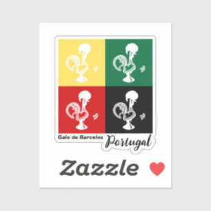 Portuguese Rooster of Barcelos colourful pattern