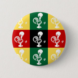Portuguese Rooster of Barcelos colourful pattern 2 Inch Round Button