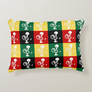 Portuguese Rooster of Barcelos colourful pattern Accent Pillow