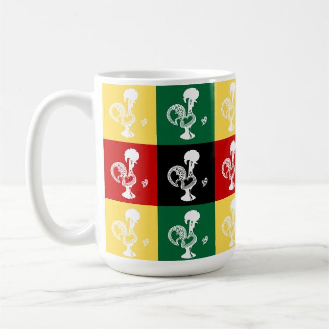 Portuguese Rooster of Barcelos colourful pattern Coffee Mug (Left)