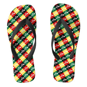 Portuguese Rooster of Barcelos colourful pattern Flip Flops