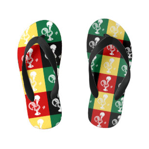 Portuguese Rooster of Barcelos colourful pattern Kid's Flip Flops