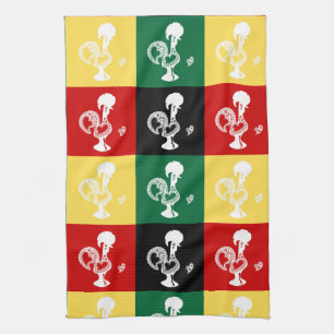 Portuguese Rooster of Barcelos colourful pattern Kitchen Towel