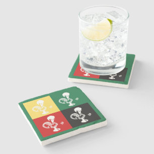Portuguese Rooster of Barcelos colourful pattern Stone Coaster